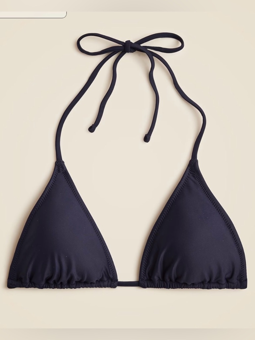 NWT J. Crew Perfect String Bikini Top in Navy Blue Size Medium